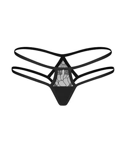 Сексуальні стрінги Obsessive Arrowel S/M (чорний) - фото 6