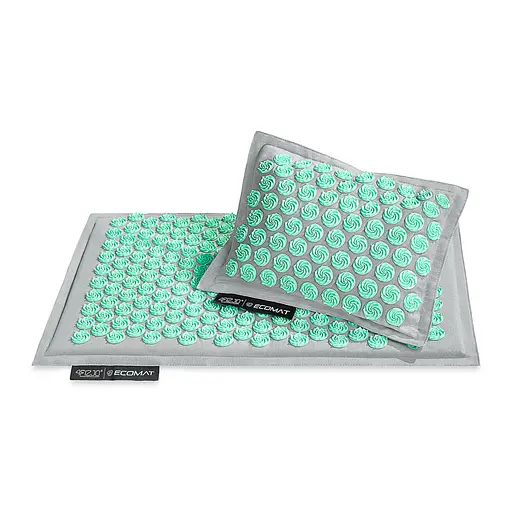 Коврик акупунктурный 4FIZJO Eco Mat Аппликатор Кузнецова с подушкой 68 x 42 см Grey/Mint 4FJ0230 (P-5907739312181) - фото 7