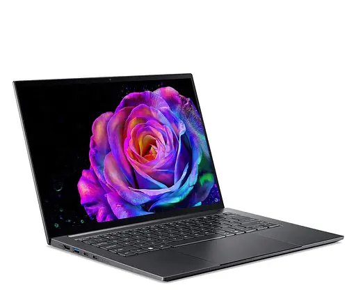 Hоутбук ACER Swift 14 AI OLED SFX14-61G, (NX.JA7EX.001) процессор AMD Ryzen AI 7 350 (до 5,0 ГГц), сенсорный экран 14,5 дюйма, разрешение 2.8K, 30 ГБ, S5, Домашняя, цвет «титановый се - фото 2
