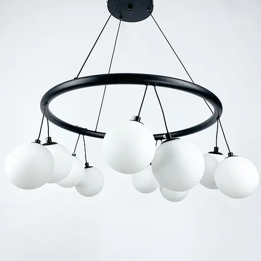 Подвесная люстра-кольцо Magic Beans на 10 плафонов d 60 Line.F SG 18/10 BK - фото 4