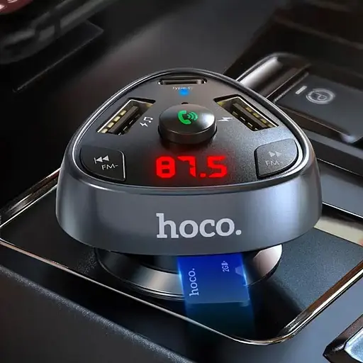 FM модулятор Hoco E51 PD 18W+QC 3.0 Black - фото 6