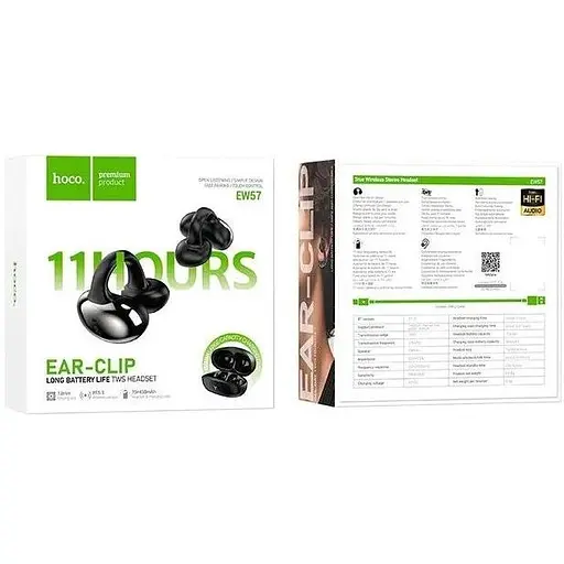 Бездротові навушники Hoco EW57 Auspicious clip-on true wireless headset чорні - фото 3