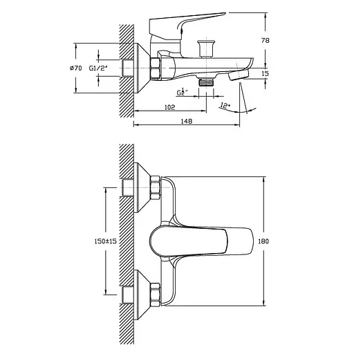 Набор смесителей для ванны Imprese Kit 20080 - фото 7