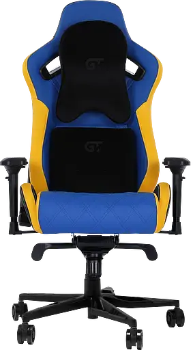 Геймерское кресло GT Racer синее с желтым (X-0724 Blue/Yellow) - фото 2