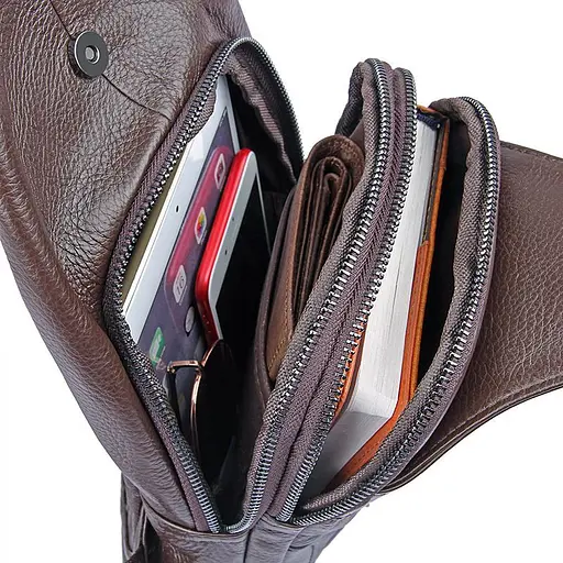 Кожаный мужской рюкзак John McDee sum0026190 - фото 2