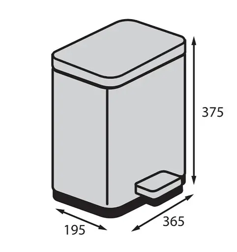 Відро для сміття Koer TC-010315-02 з плавним закриттям прямокутне 15 л нержавійка (KR5603)  - фото 4