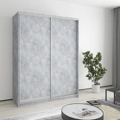 Шафа-купе дводверна MebelStar Комбо AL 2ДСП 160x45x210 см Бетон (MBS-2691)