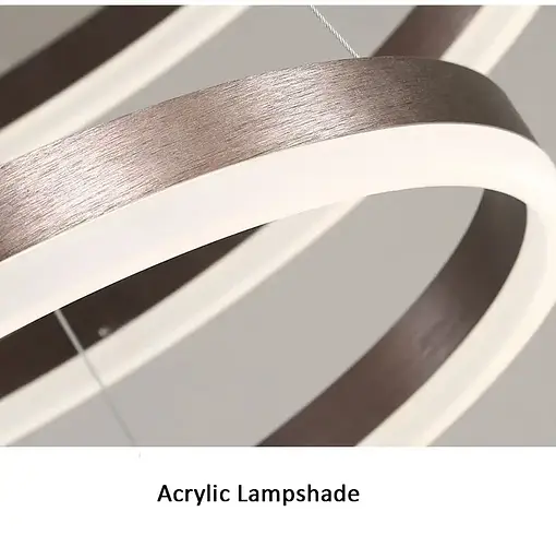 Светодиодная люстра Олимпия PJ812С-4 40+60+80+100см (4 кольца) Коричневая - фото 10