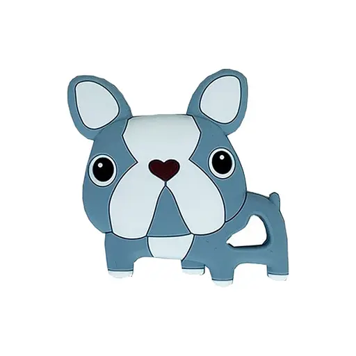 Силіконовий прорізувач "Бульдожка" Mega Zayka MGZ-0414(Grey) сірий, 8х1х8 см - фото 1