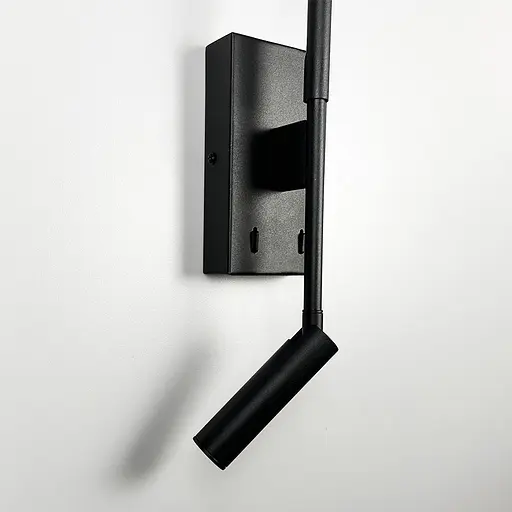 Чорне видовжене бра із регулюючим спотом та вимикачем | Арт. WS 3G/580 BK | Line F - фото 5