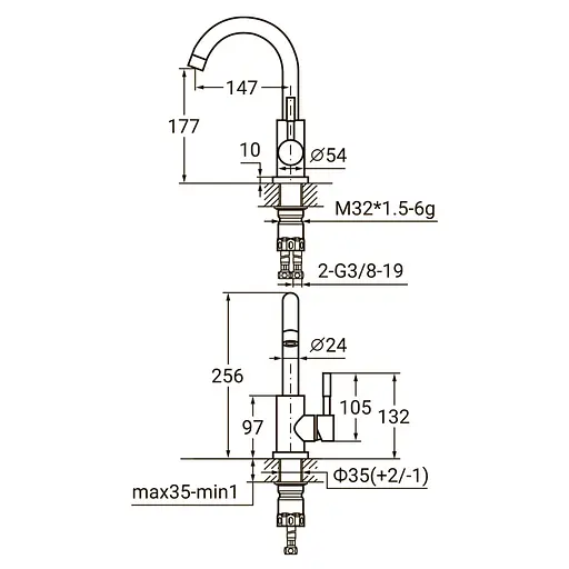 Змішувач для раковини Aquatica KT-1A270P 9722011 - фото 2