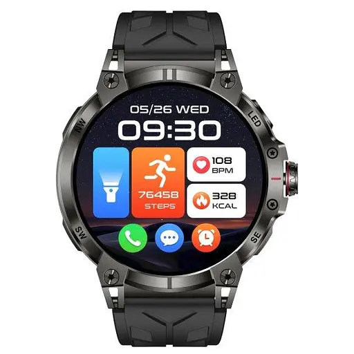 Розумний наручний спортивний годинник Smart Stalker Max з компасом (Чорний) - фото 2