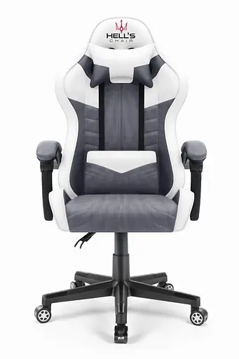 Компьютерное кресло Hell's Chair HC-1004 White-Grey (тканина) - фото 1