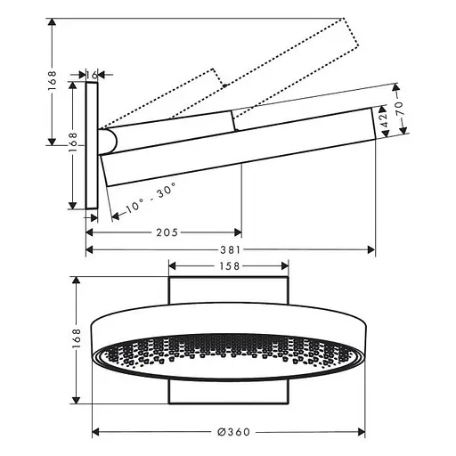 Верхний душ Hansgrohe Rainfinity 360 1jet 26230700, Белый - фото 2