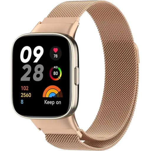 Ремешок DK для Xiaomi Redmi Watch 3 Metal Milanese Loop Magnetic (rose gold)