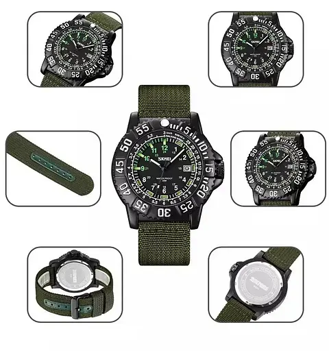 Чоловічий наручний годинник Skmei 9281 Зелений - фото 3