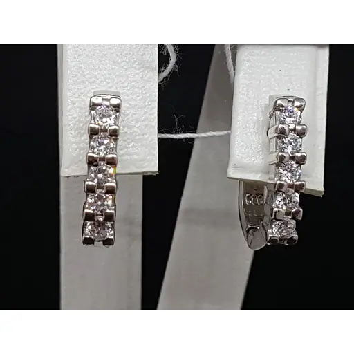 Срібні сережки Золотий квартал з фіанітами. 347730 - фото 3