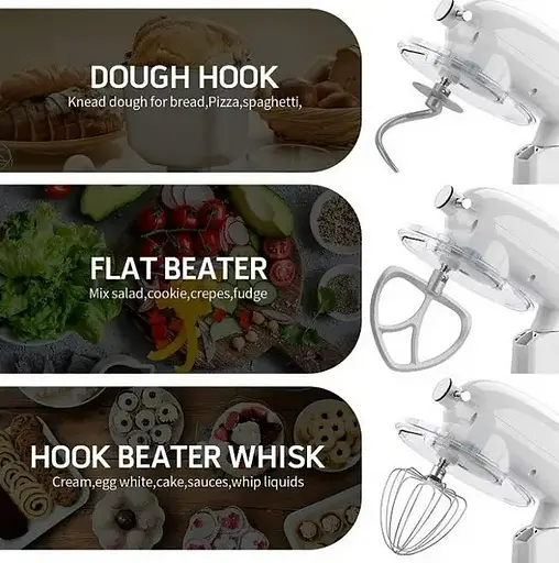 Кухонный комбайн планетарный Cookdeyi миксер тестомес 1800 Вт чаша 8 л SM 1522NM White - фото 6