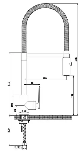 Змішувач для кухні Kohlman Experience з гнучким виливом chrome QB140E Хром - фото 2