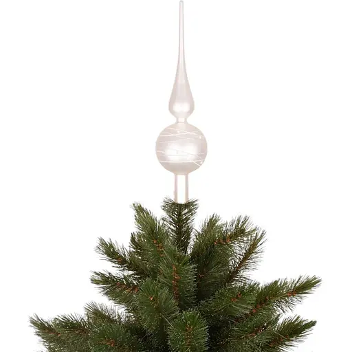 Елочная верхушка Mica Decorations стеклянная матовая серебряно-белая 31 см (1180839) - фото 2