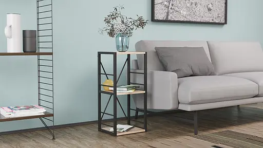 Етажерка 3/34 Ferrum-decor Серії Коннект 73x34x28 чорний ДСП Дуб Сан-Марино 16мм (FRD-104290) - фото 3