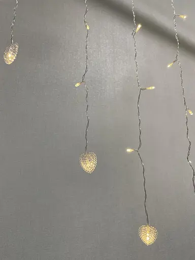 Гірлянда-штора Серце 2 x 1.5 м 192 LED теплий білий - фото 3