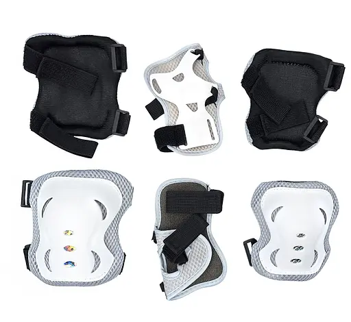 Комплект детский шлем и защита Yongkang GB24429-2009 S (5-9 р) белый космонавт (G0001886) - фото 9