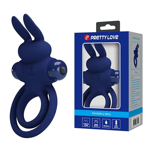 Виброкольцо Pretty Love Powerful Ring 9.7 см синий - фото 5