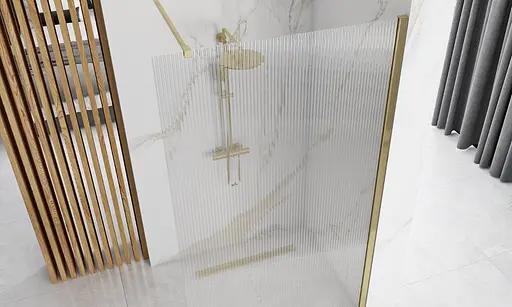 Душова стінка Rea Aero 100 intimo brushed gold REA-K4126, матовий, золотий - фото 4