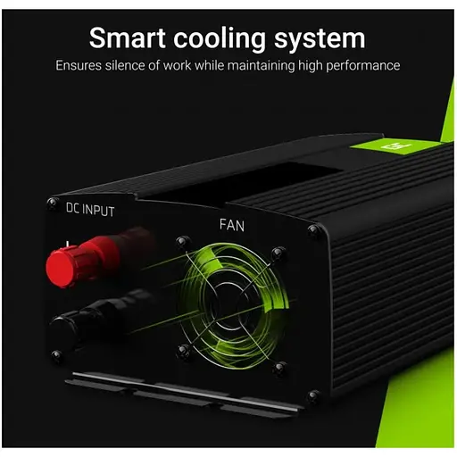 Преобразователь напряжения инвертор Green Cell 24V на 230V 500W/1000W UK чистая синусоида - фото 3