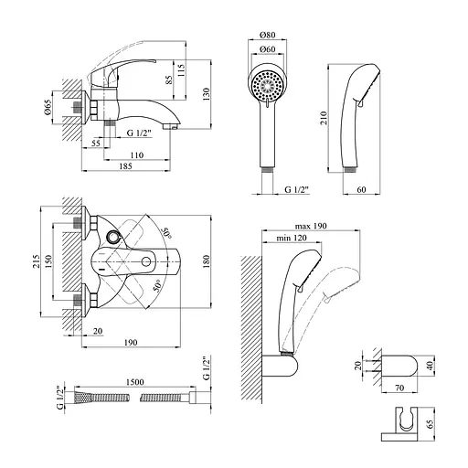 Змішувач для ванни Kroner KRP Konstante - C060 (CV023589) - фото 6