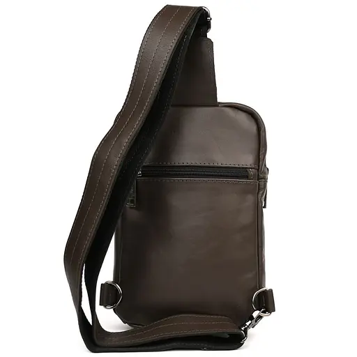 Мужской коричневый слинг из кожи Наппа TARWA 27.5х18х4 см sum0028234 - фото 3