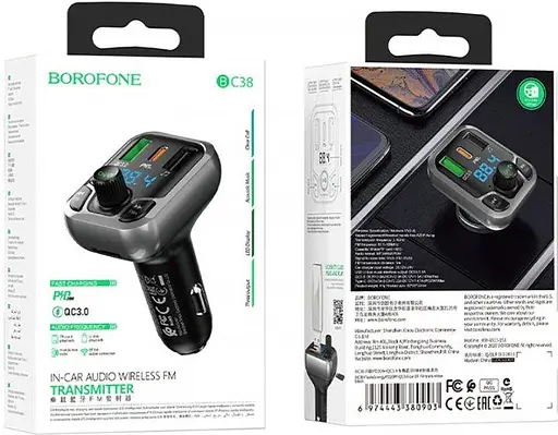 Автомобільний FM модулятор Borofone BC38 bluetooth PD20W+QC3.0 - фото 7