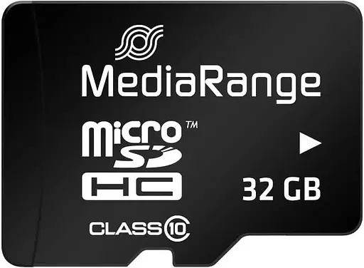 Карта памяти MediaRange 32GB microSDHC memory card, Class 10, with SD adapter (MR959) - фото 1
