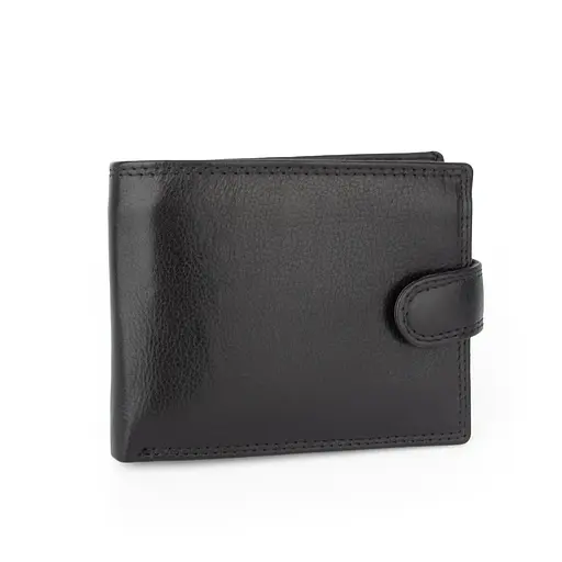 Портмоне чоловіче шкіряне SU822 Virginia Conti на кнопці чорне - фото 1