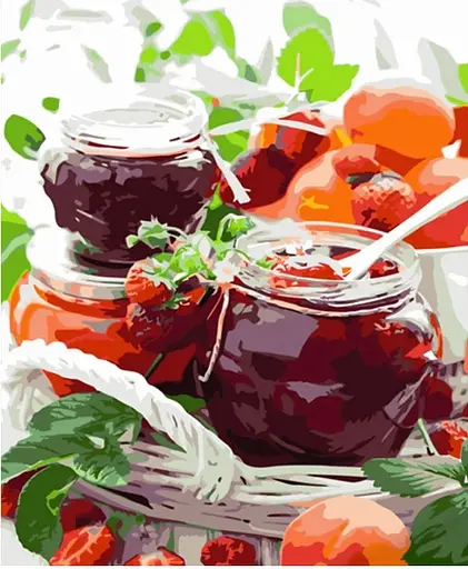 Набор для росписи по номерам Клубничное варенье, Strateg, 40x50 см, HH077