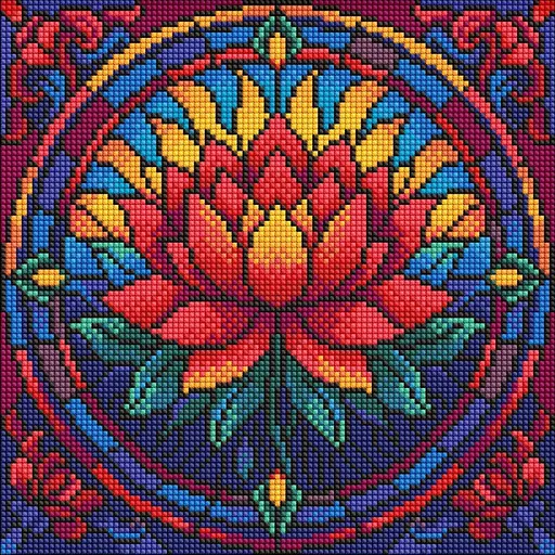 Алмазная мозаика Витраж. Лотос AMO8330, 30х30 см