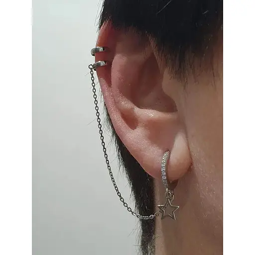 Серебряная серьга-каффа на хеликс. 4995 - фото 5