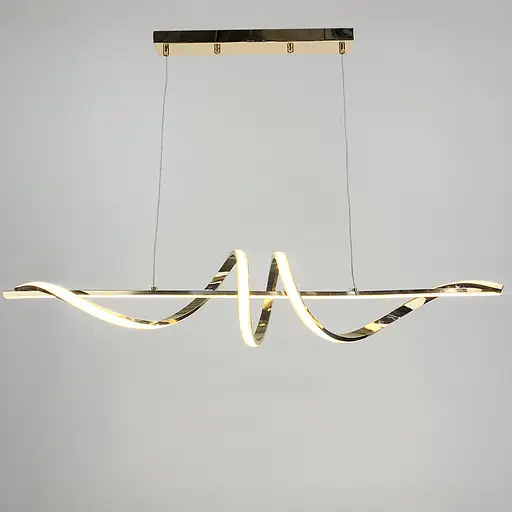 Видовжена люстра Wave у золотому корпусі в 2-х розмірах Line.F Довжина 100 см - фото 5