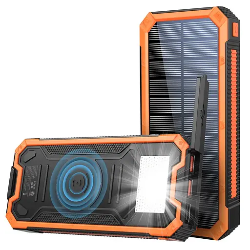 Зарядное устройство на солнечных батареях iBattery YD-888KW 30000mAh c фонариком и беспроводной зарядкой - фото 3