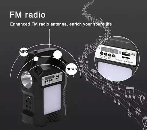 Портативная солнечная станция GD-8060 зарядное устройство + фонарь + колонка - фото 9