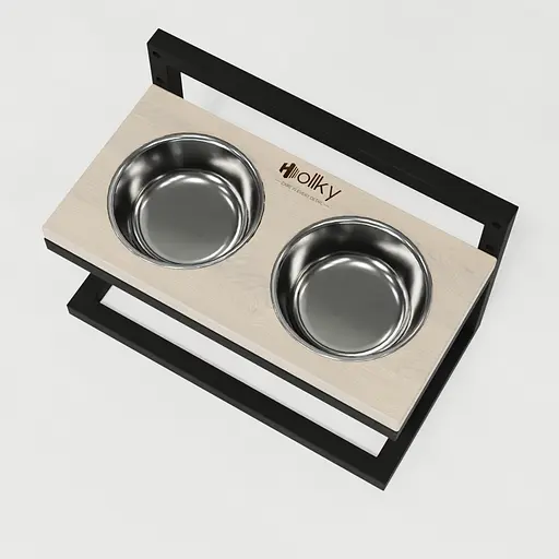 Hollky Flex S — миски на регульованій підставці для маленьких собак (2 × 0.450 л) - фото 3