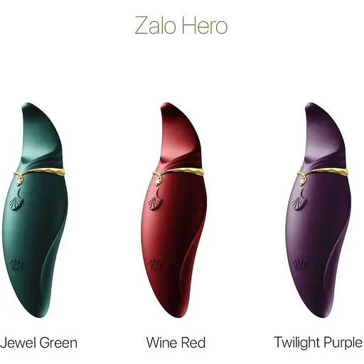 Дизайнерский вибратор 2 в 1 с язычком Zalo Hero Jewel Green и кристаллом Swarovski - фото 8
