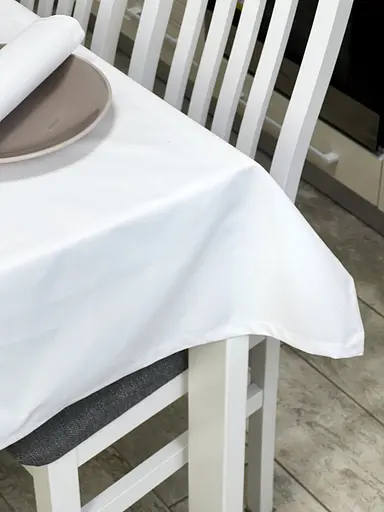 Водовідштовхувальна скатертина новорічна Білий однотон 340х140 см (+ 7 серветки 30х40) - фото 9