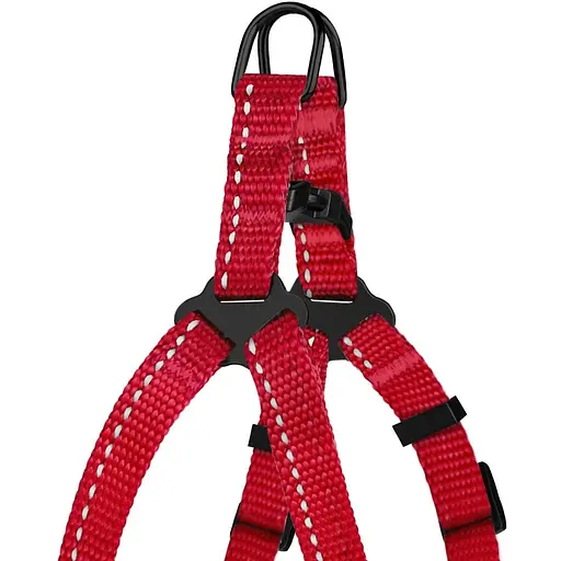 Шлея для собак Barksi Active світловідбивна (обхват грудей 33-40 см ширина 1 см) червона - фото 4