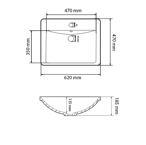 Умивальник VBI Busso 60 white врізний VBI-018045, Білий - фото 3
