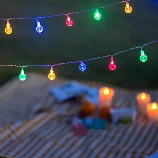 Koopower 30LEDs Globe Fairy Lights, Садові Fairy Lights USB-роз'єм 8 режимів гірлянди кришталеві кульки кулі - фото 2