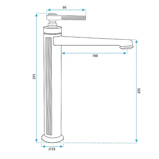 Змішувач для умивальника Rea Monaco хром високий REA-B2503 Хром - фото 4