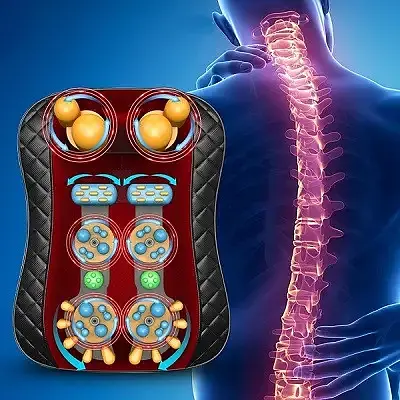 Масажна подушка для спини 97Z з пультом (розминаючий масаж, Шиацу, прогрів) Чорний - фото 7