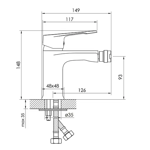 Змішувач для біде Imprese Vite f03107401AA Хром - фото 2